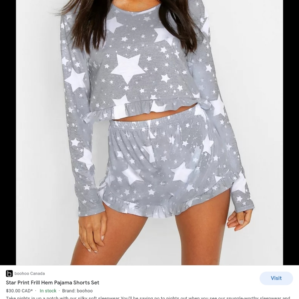 Grey and white star pajama set